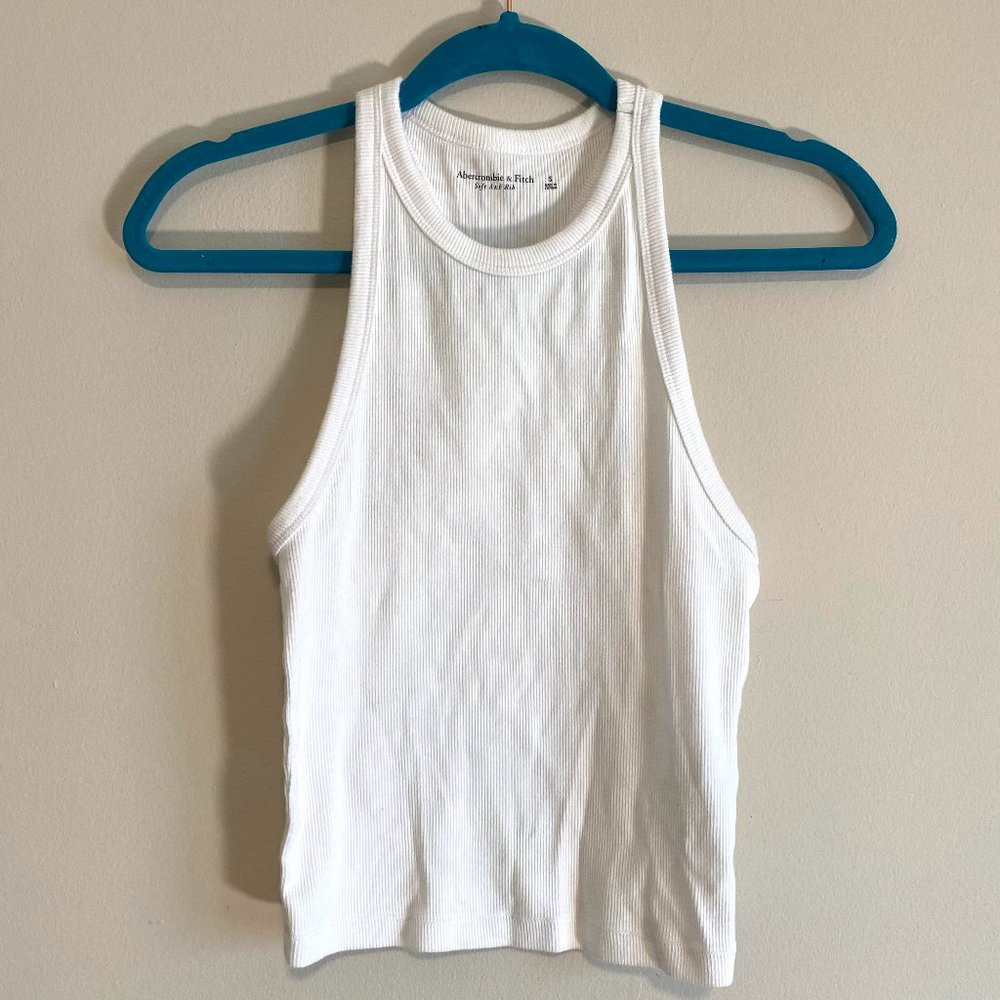 Abercrombie White Ribbed Scuba Tank- Small